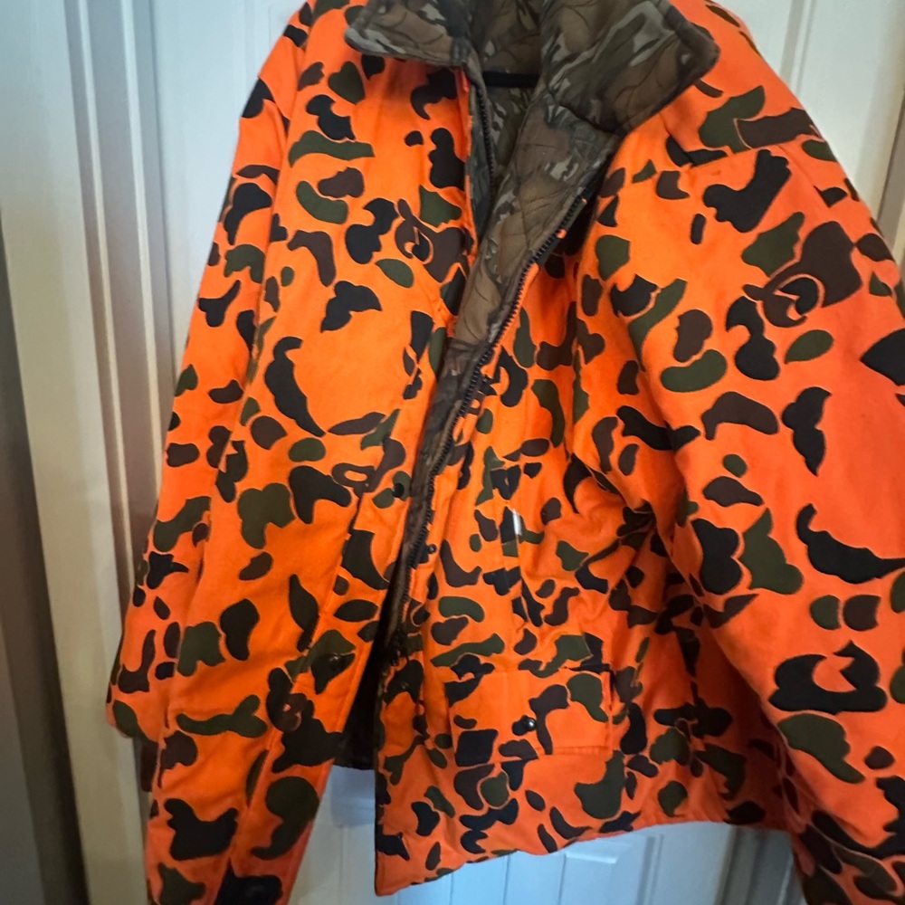 Vintage 90s Walls Reversible Blaze Orange Camo Hunting Jacket gander mountain